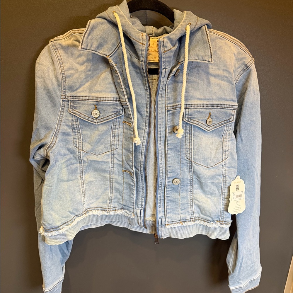 Altar'd State | Light Blue Jean Jacket with Hoodie |‎ Medium | NWT